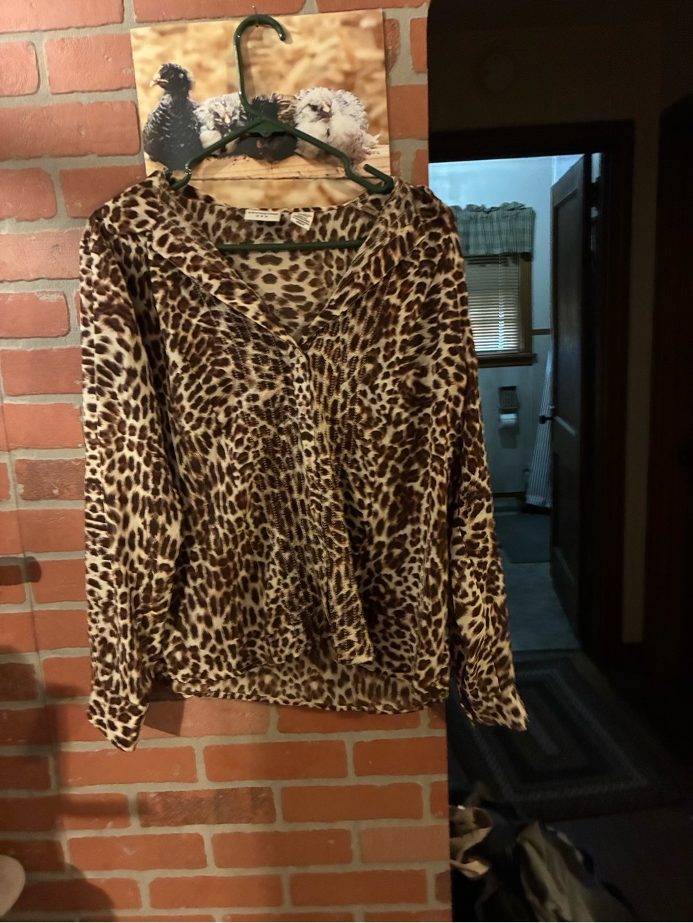 Covington Leopard Print Blouse - Brown & Tan